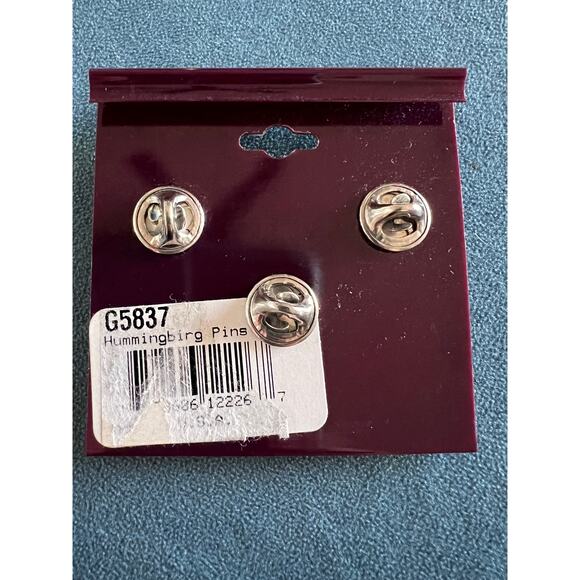 Spooniques Hummingbird Pin Set of 3 Colorful Enamel Brooches on Card Vintage - Picture 6 of 6